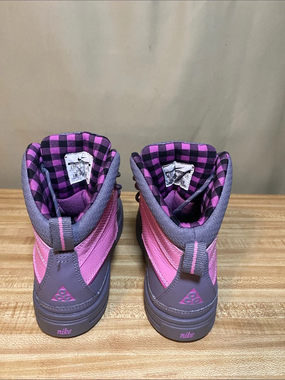 Nike ACG Woodside II High Pink Shell Purple Duck Boots 2.5Y